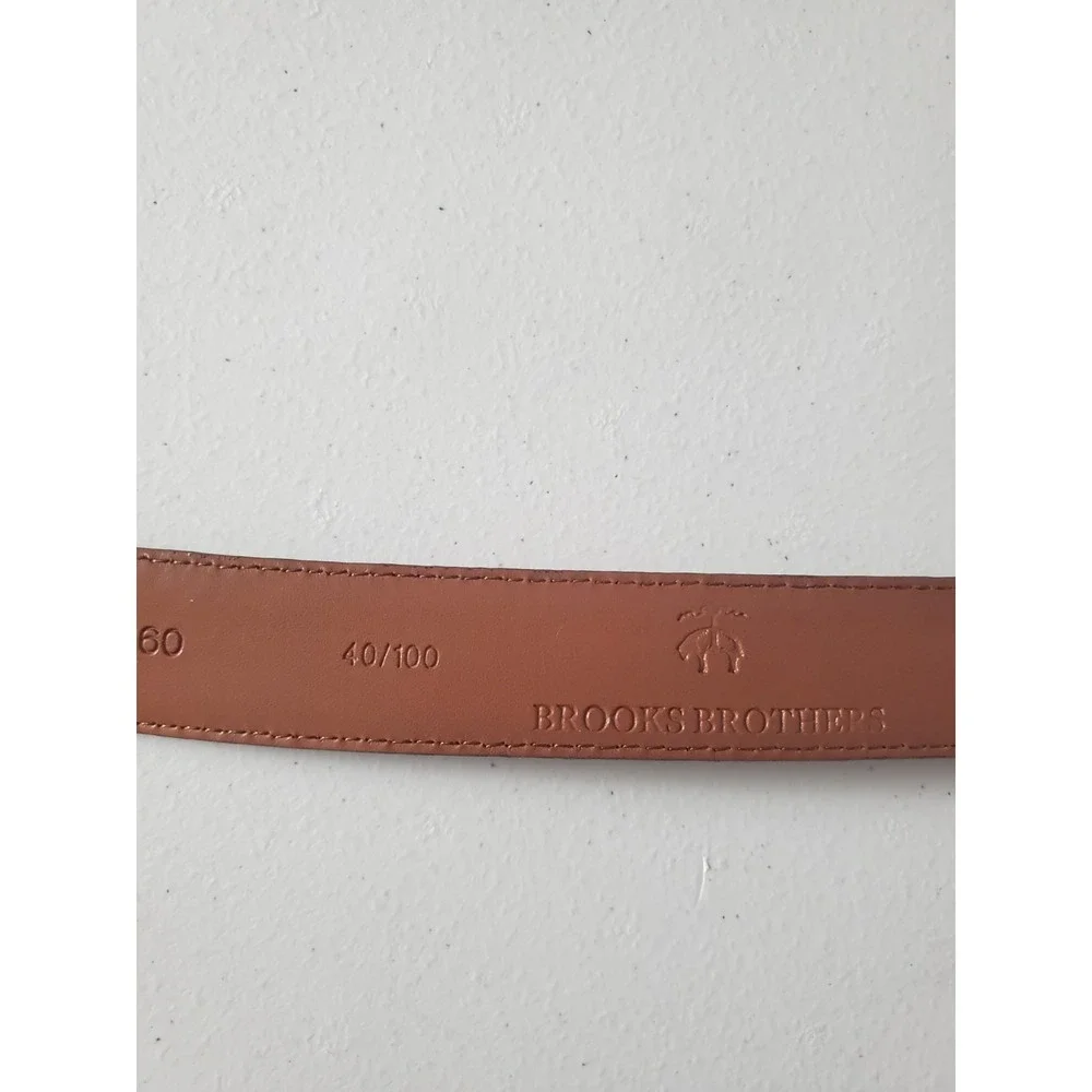 Brooks Brothers Belt Mens 40 Brown Genuine Leather Handcrafted Usa